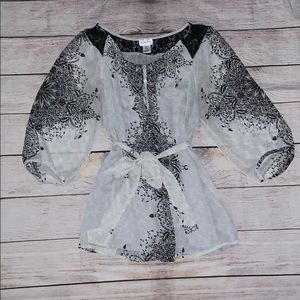 Black patterned maternity shirt